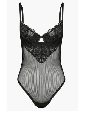 Kat the Label Zephyr Underwire Lace & Mesh Teddy NWT - Size L
